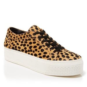 Miko calf-hair cheetah print platform sneakers